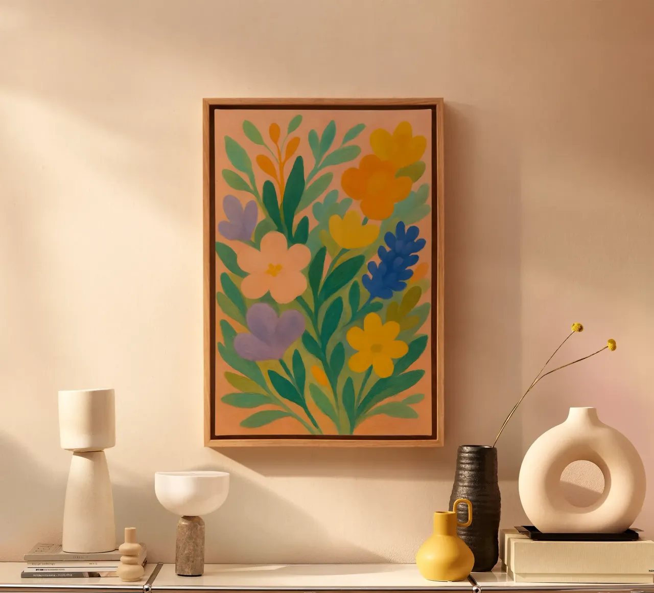 Bloom Symphony V tela con Cornice a cassetta da Creative.Mind