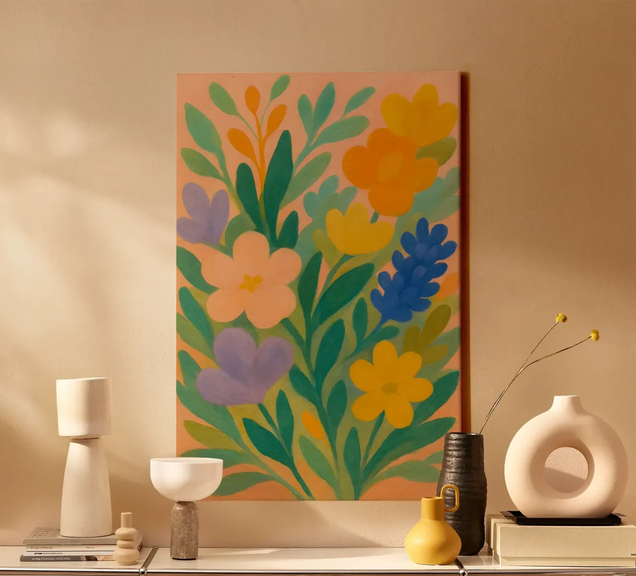 Bloom Symphony V tela con Cornice a cassetta da Creative.Mind