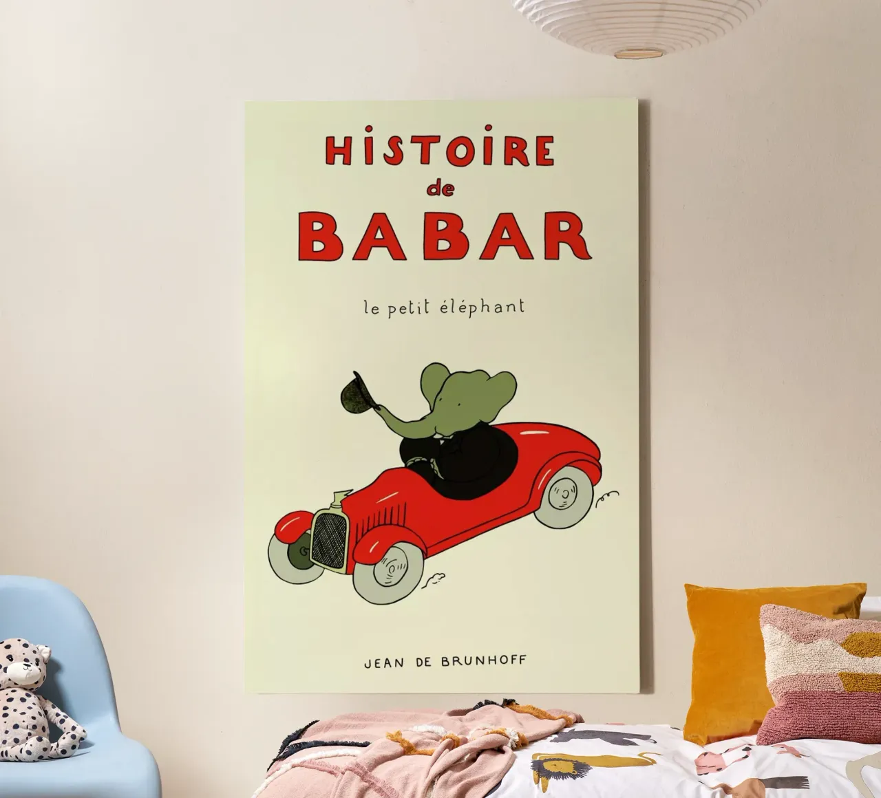 Histoire de Babar 2 canvas met Baklijst van Little Flourishes