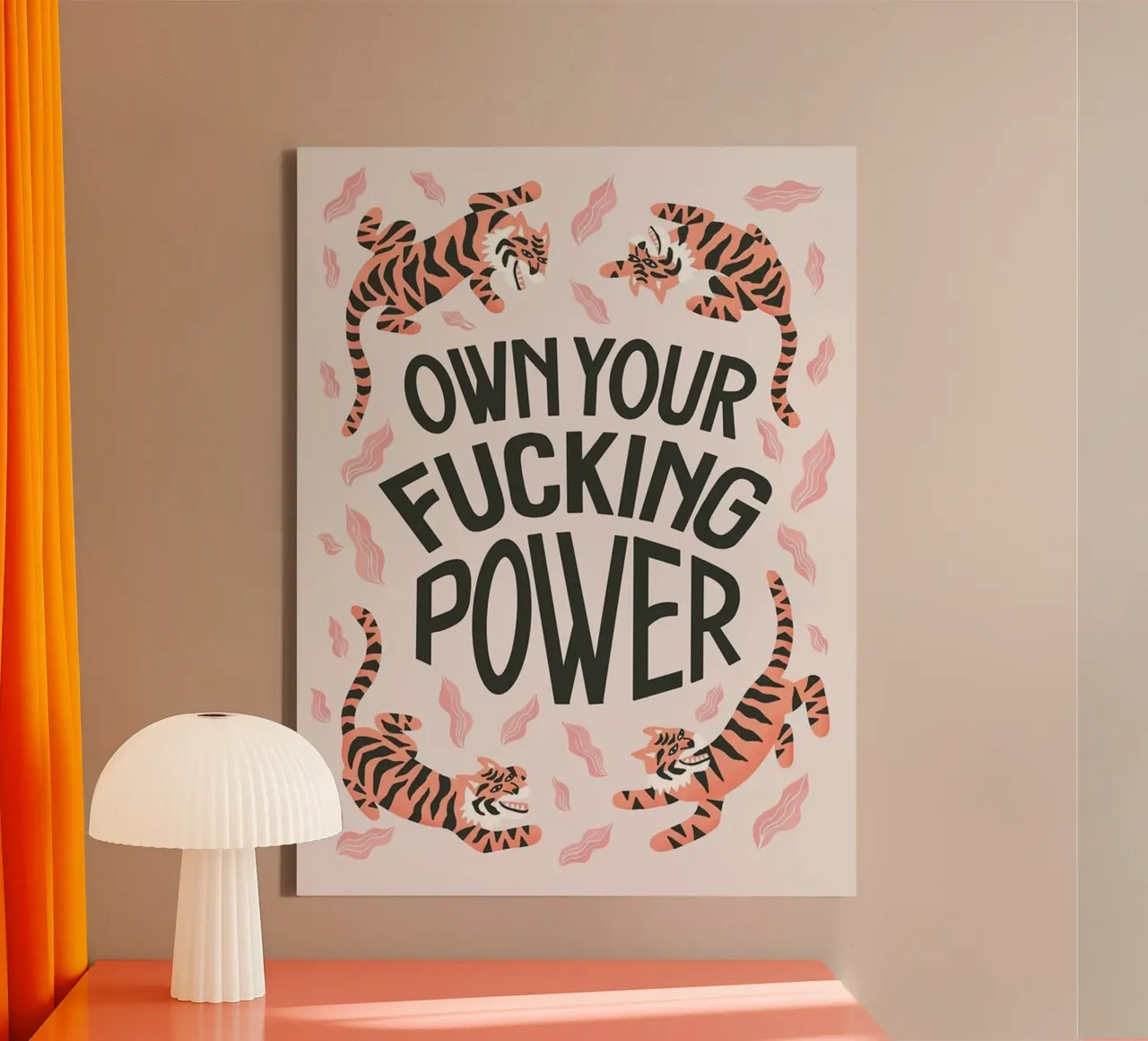 tijger tekst wilde dieren canvas met Baklijst van art quots shop
