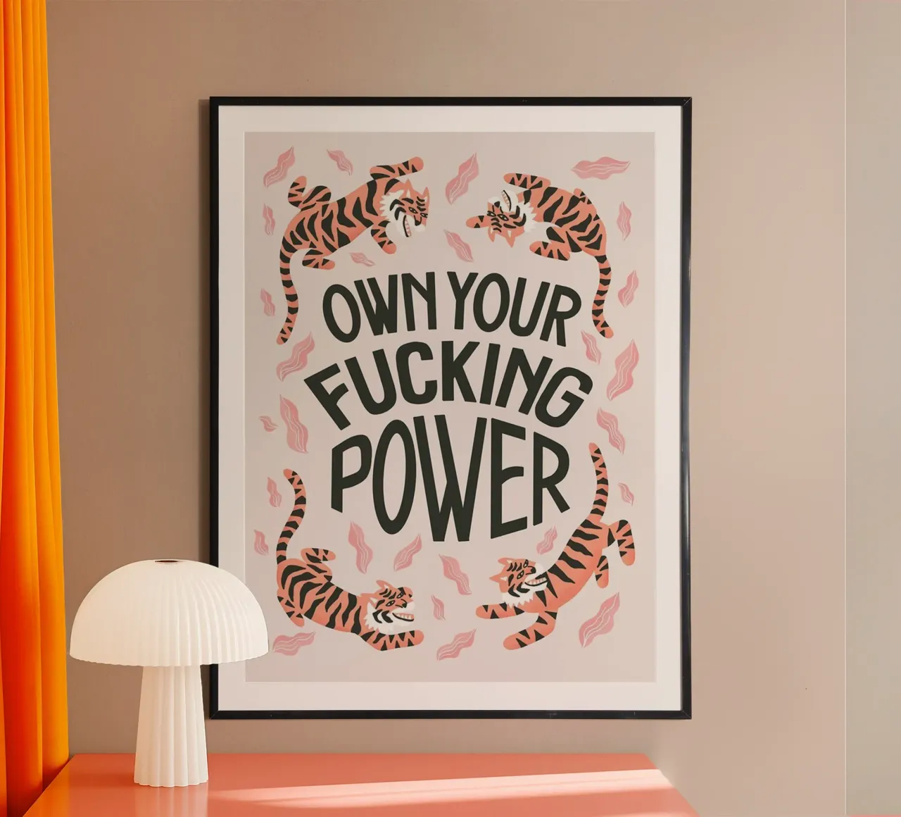 tigre testo fauna selvatica poster con telaio in alluminio da art quots shop