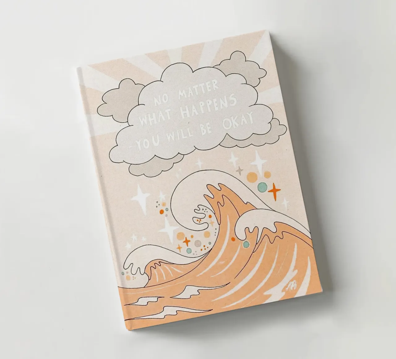 ocean waves motivational text notebook by art quots shop