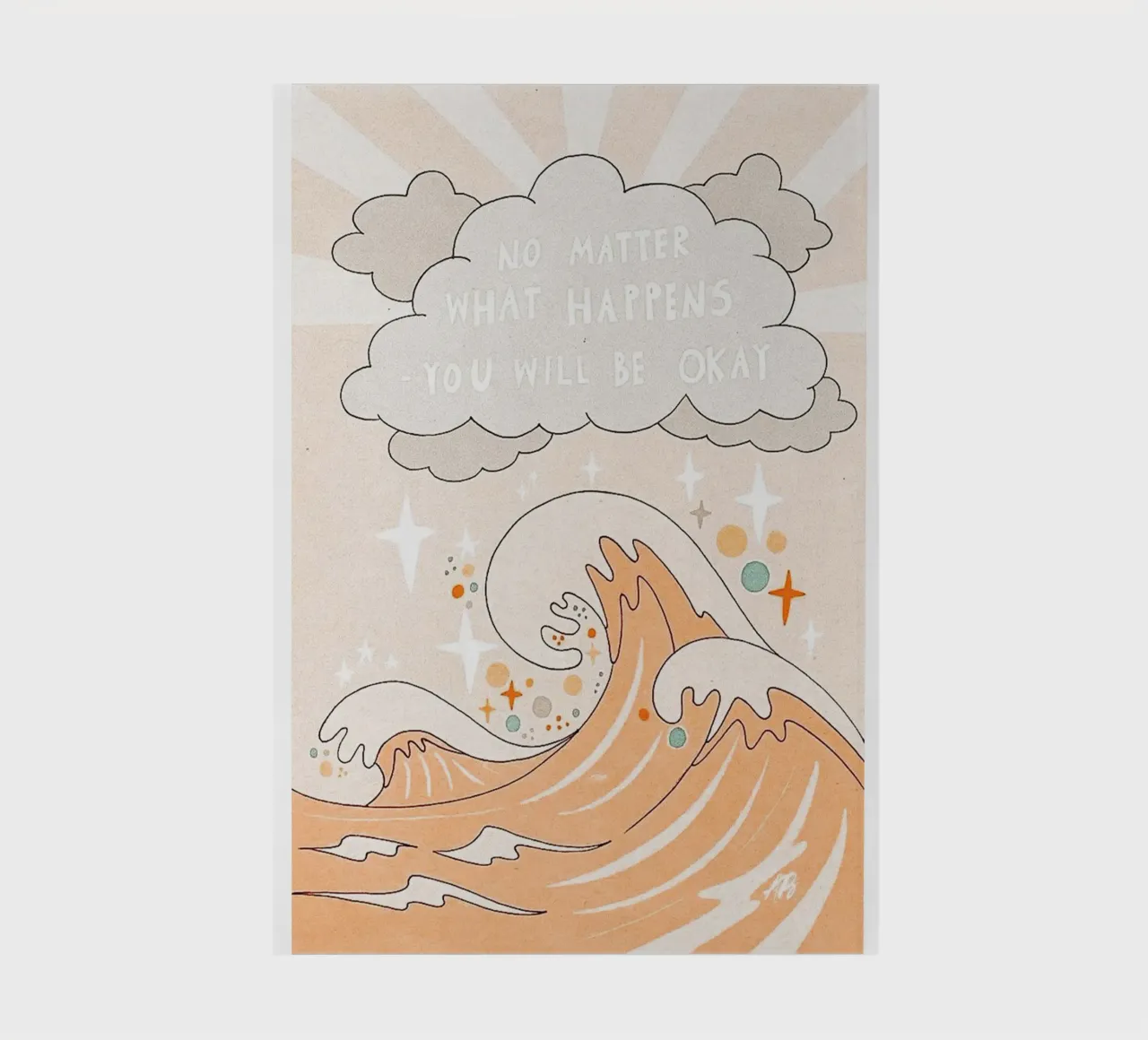 ocean waves motivational text notebook by art quots shop