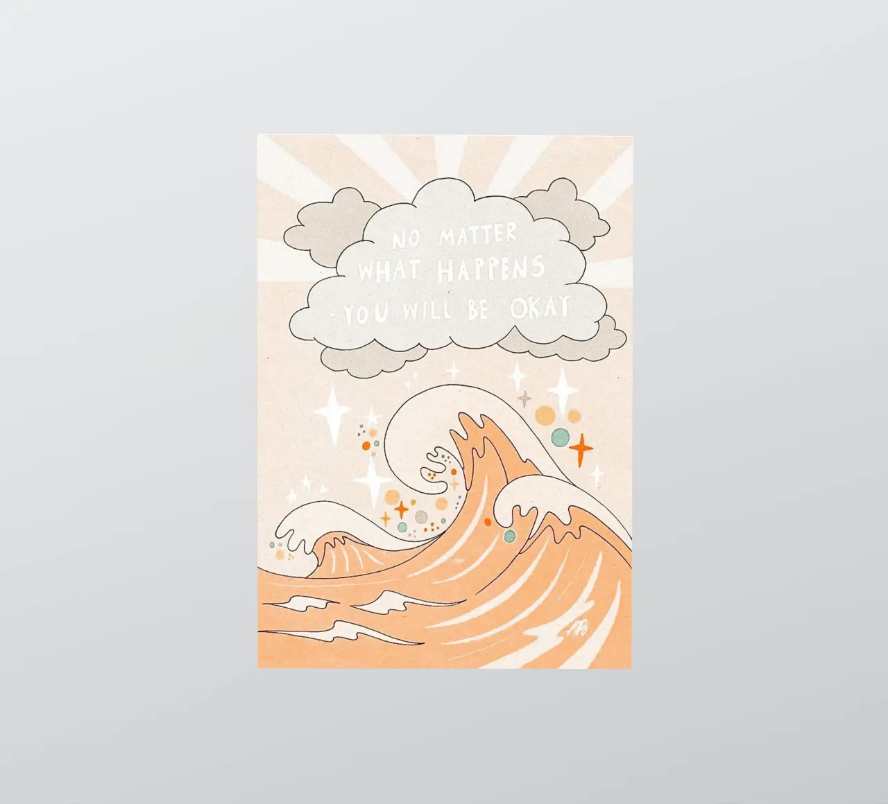 texte de motivation sur les vagues de l'océan autocollant de art quots shop