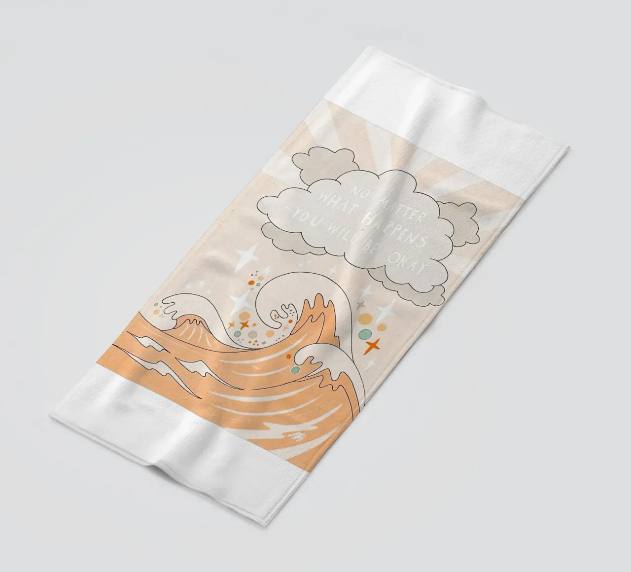 texte de motivation sur les vagues de l'océan serviette de plage de art quots shop