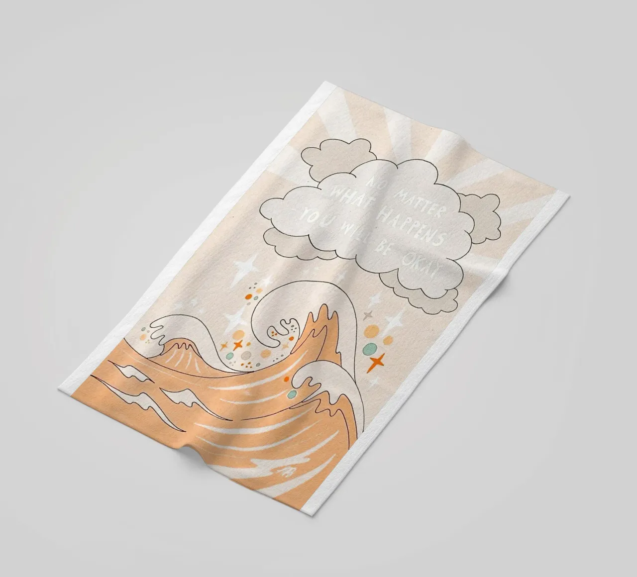 texte de motivation sur les vagues de l'océan serviette de plage de art quots shop