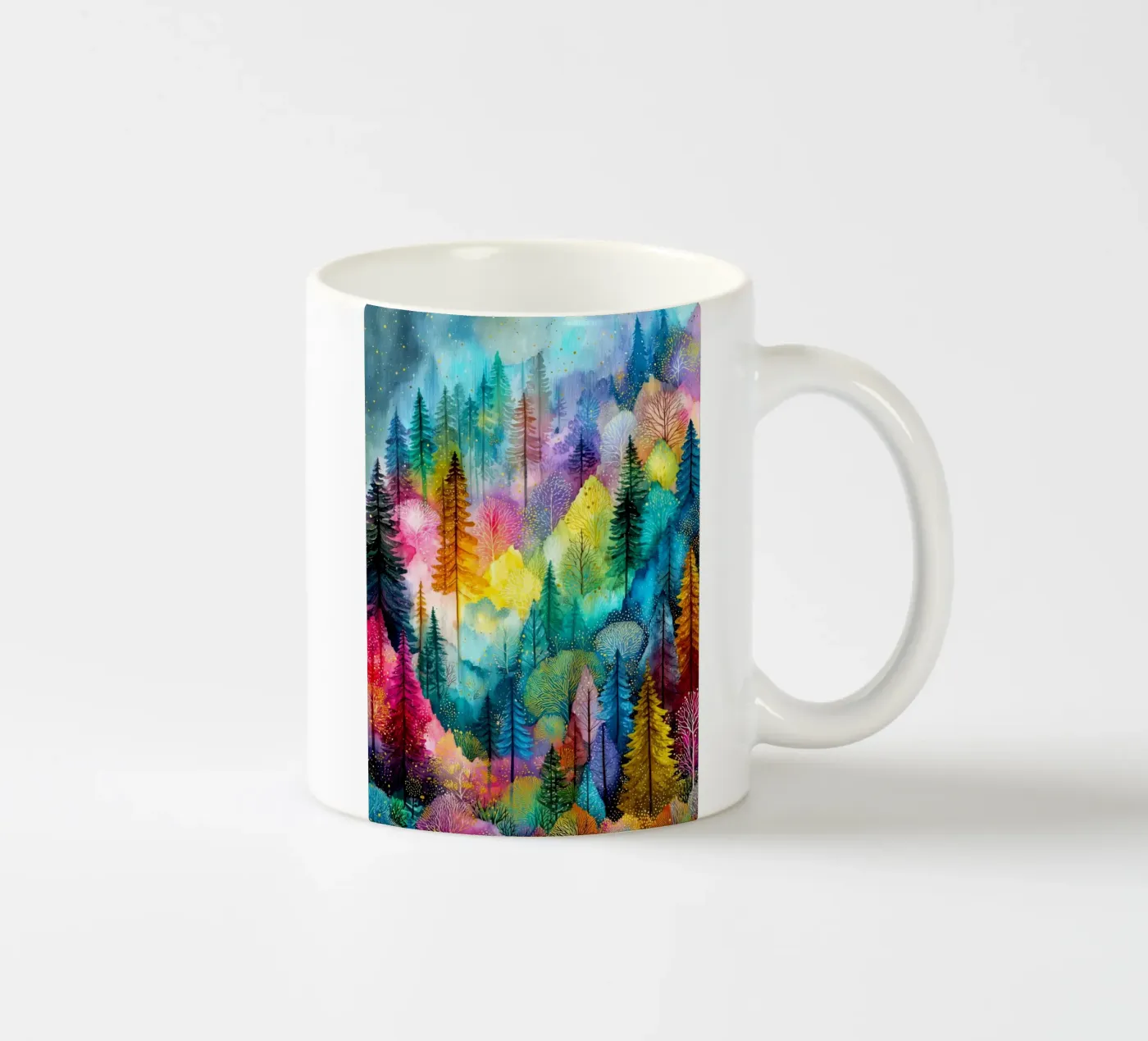 Magic forest 3 ceramic mug by Justyna Jaszke JBJart