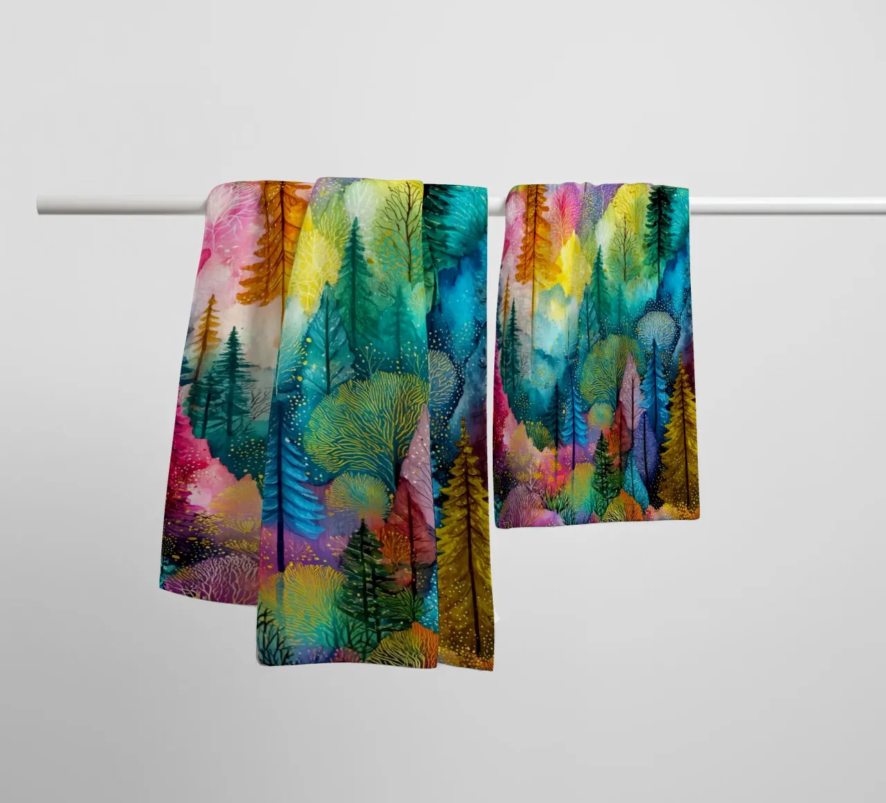 Magic forest 3 towel by Justyna Jaszke JBJart