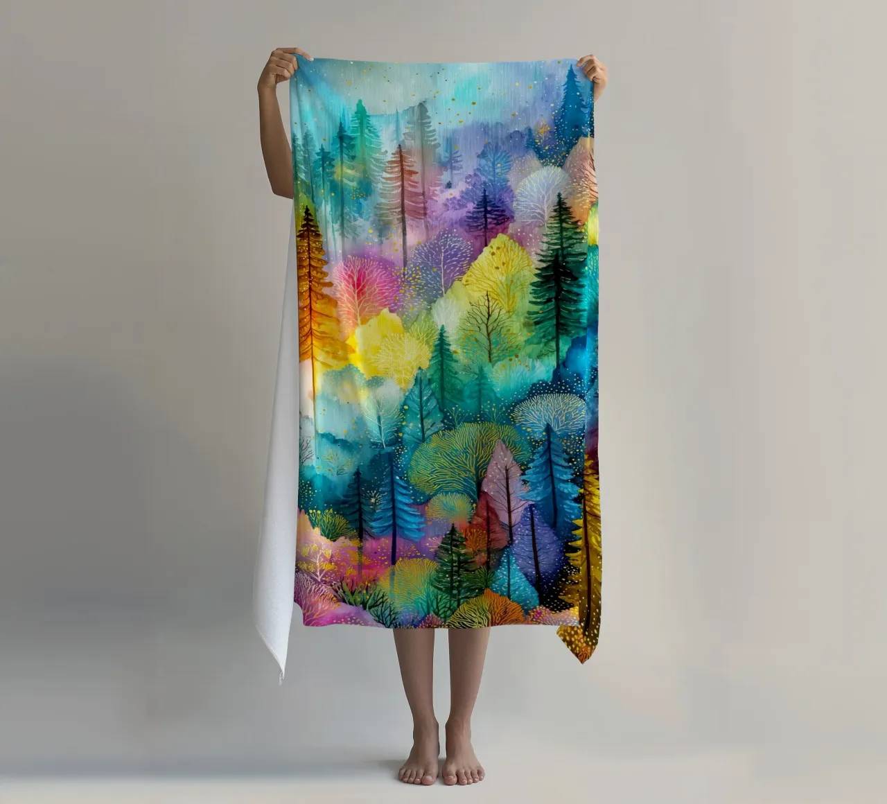 Magic forest 3 beach towel by Justyna Jaszke JBJart
