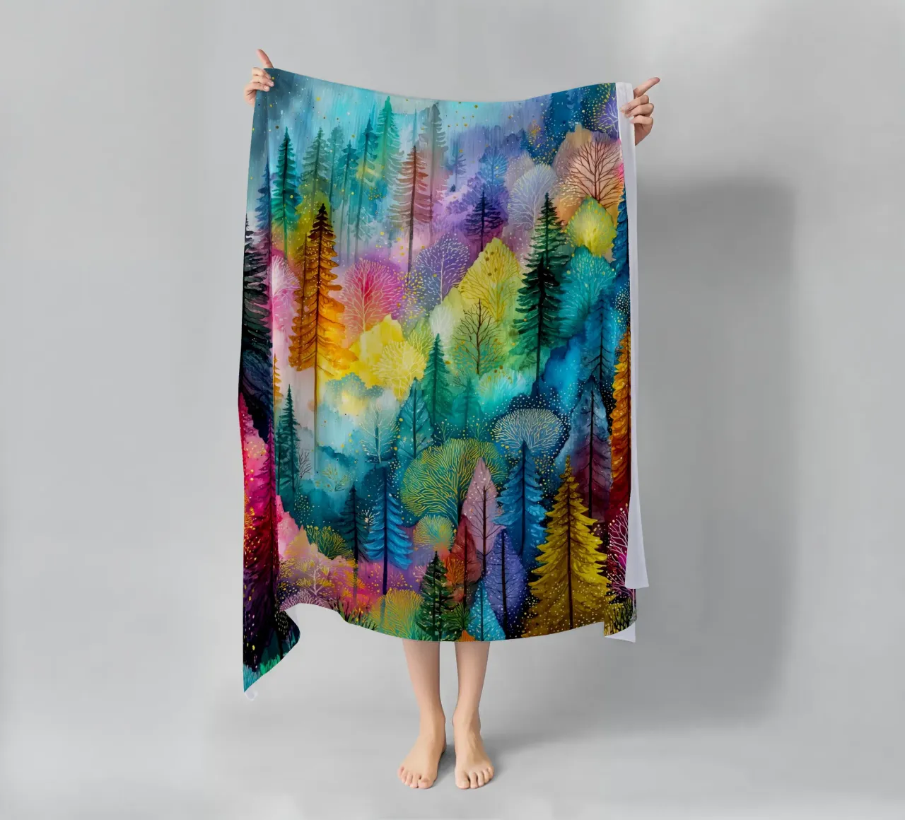 Magic forest 3 beach towel by Justyna Jaszke JBJart
