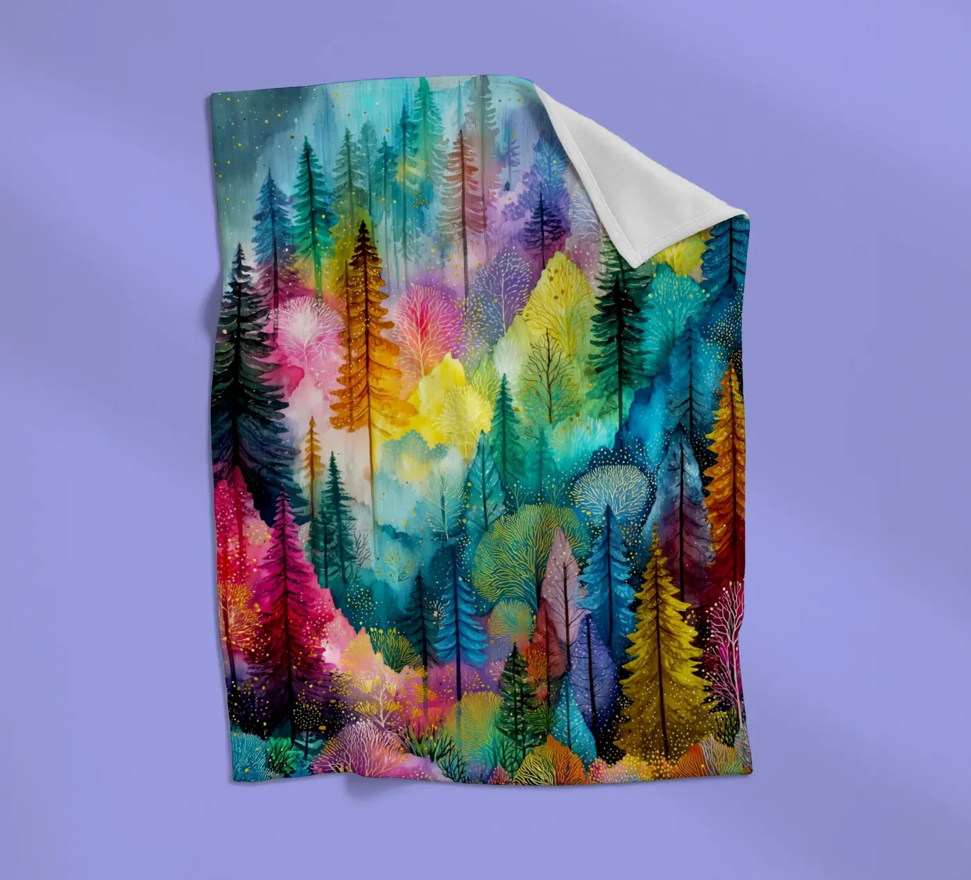Magic forest 3 fleece blanket by Justyna Jaszke JBJart