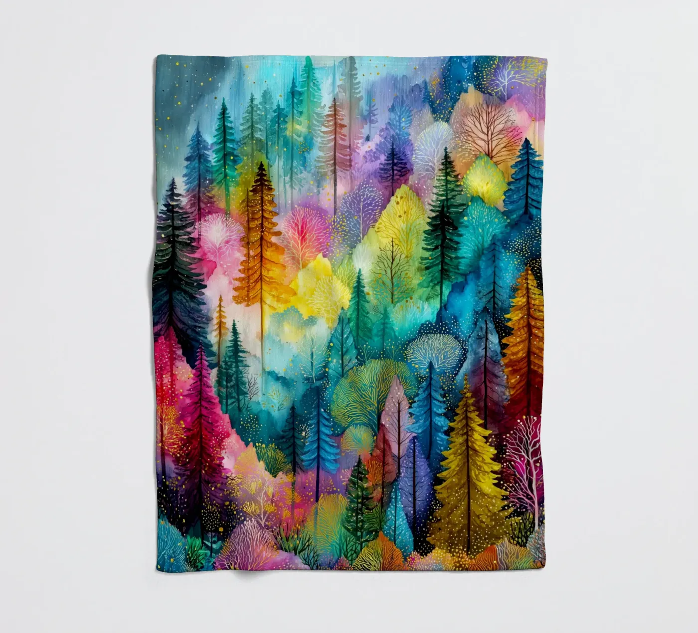 Magic forest 3 fleece blanket by Justyna Jaszke JBJart