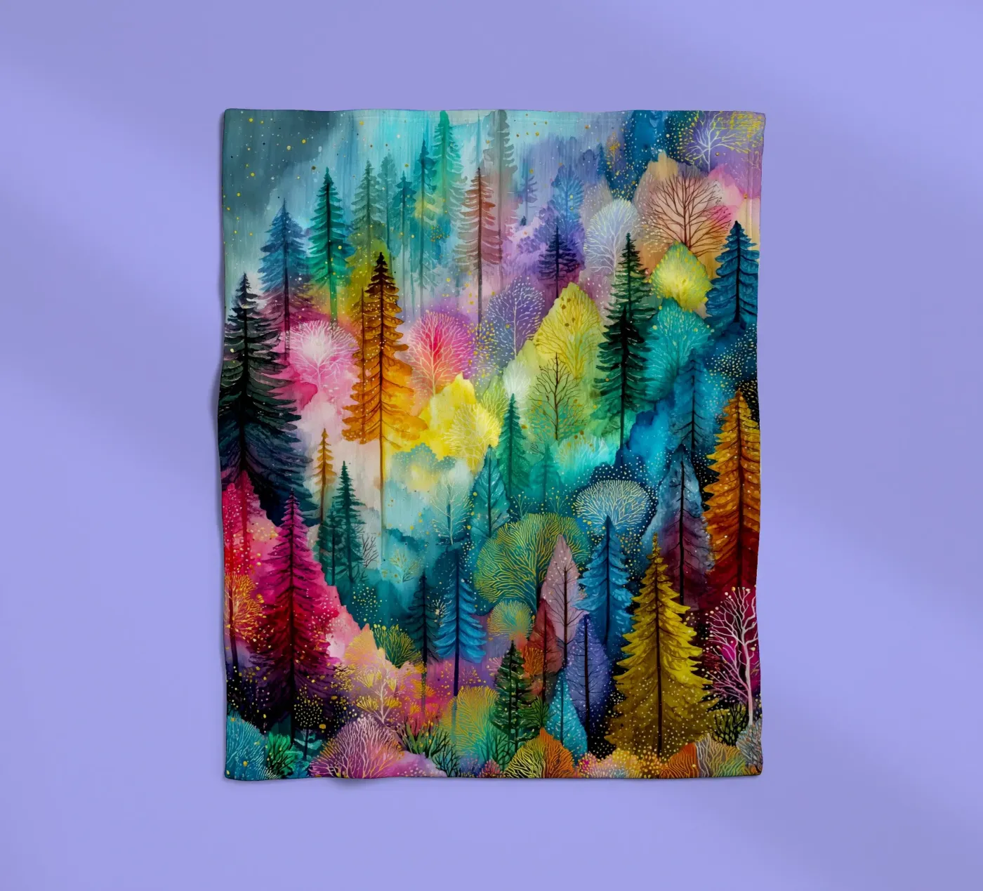 Magic forest 3 fleece blanket by Justyna Jaszke JBJart