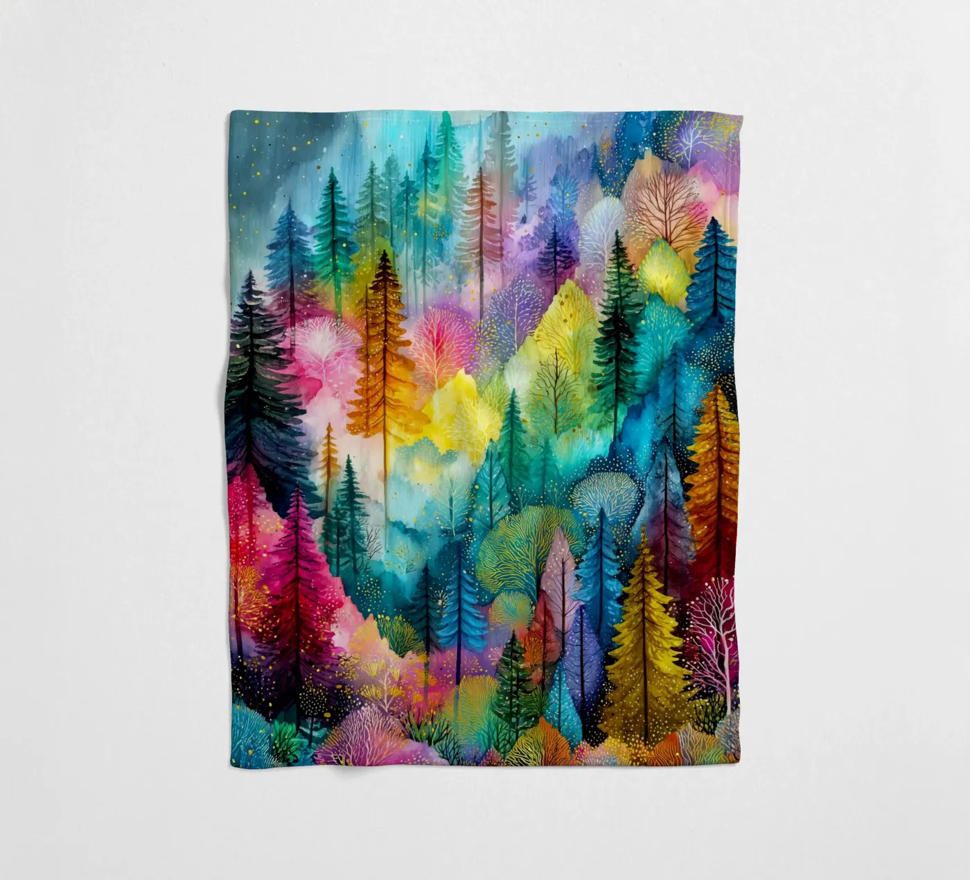 Magic forest 3 fleece blanket by Justyna Jaszke JBJart