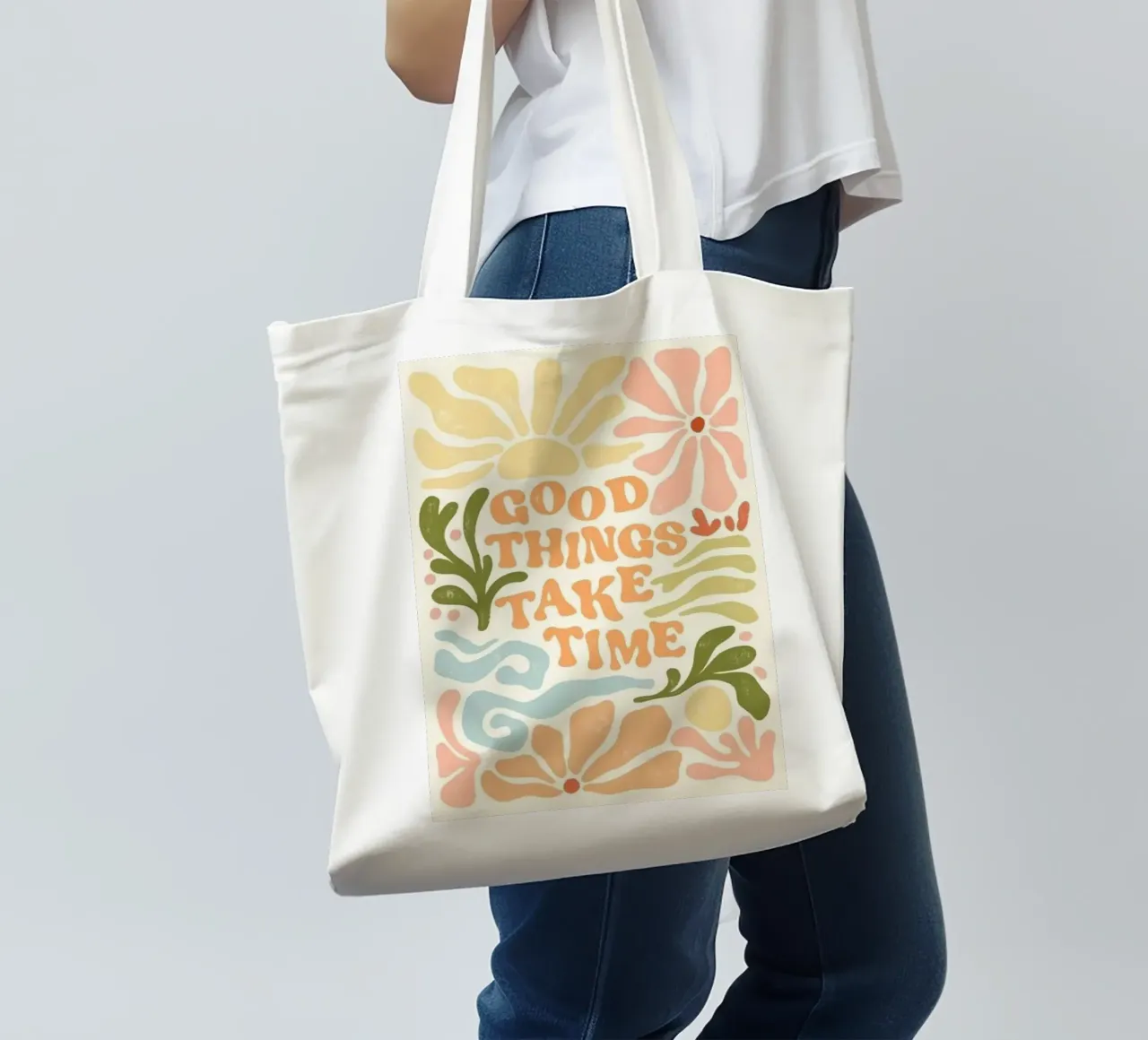 good things take time tote bag by art quots shop