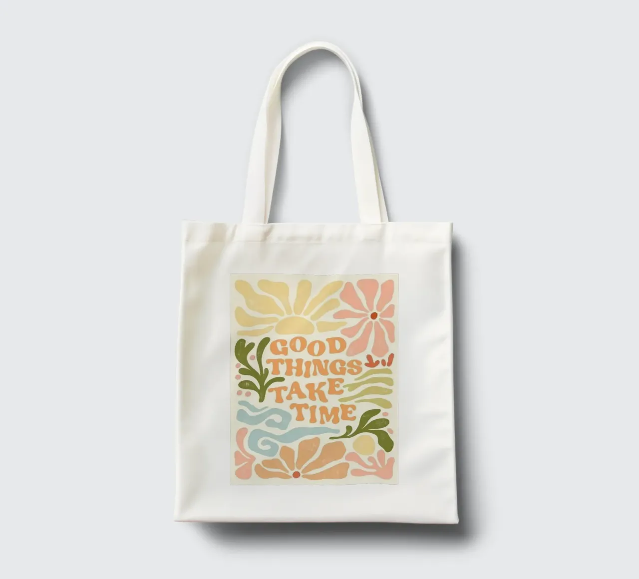 good things take time tote bag by art quots shop