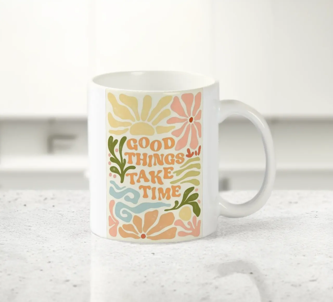 good things take time ceramic mug by art quots shop