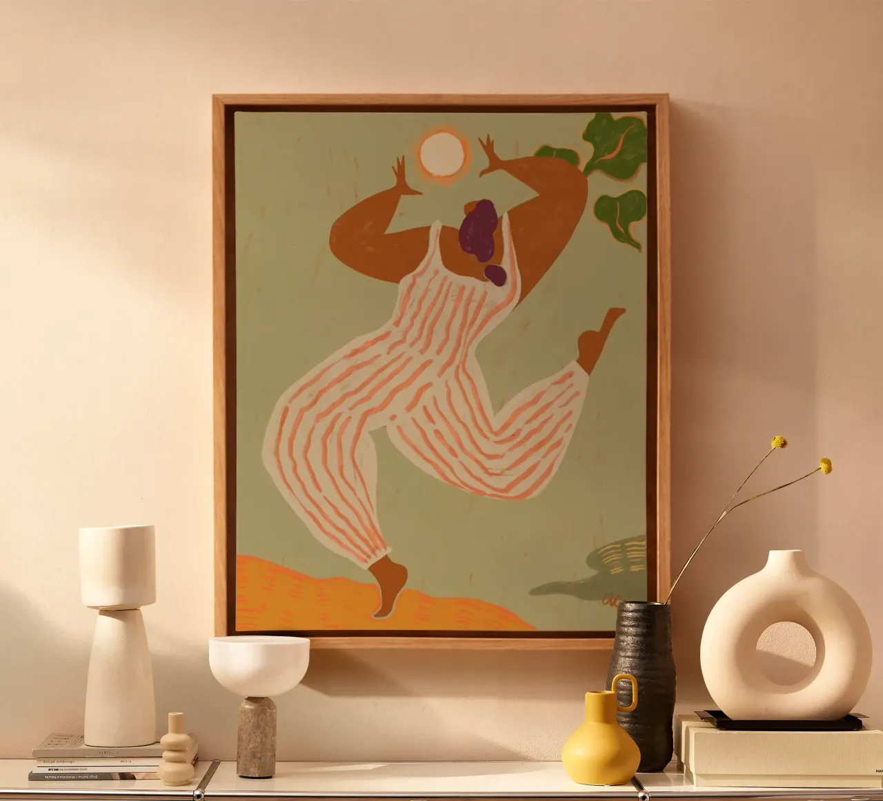 Look to the Sun canvas met Baklijst van Arty Guava