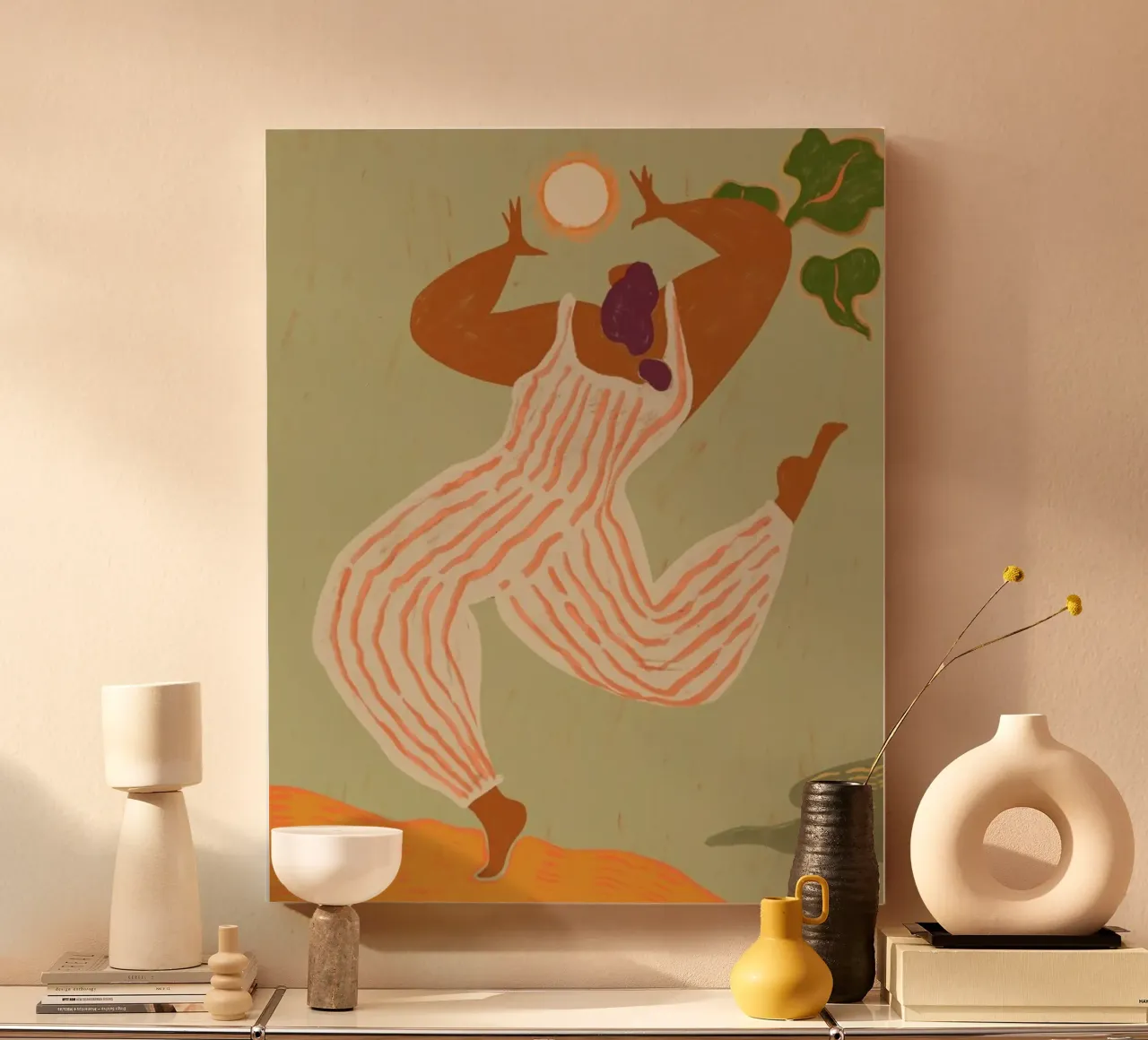 Look to the Sun canvas met Baklijst van Arty Guava