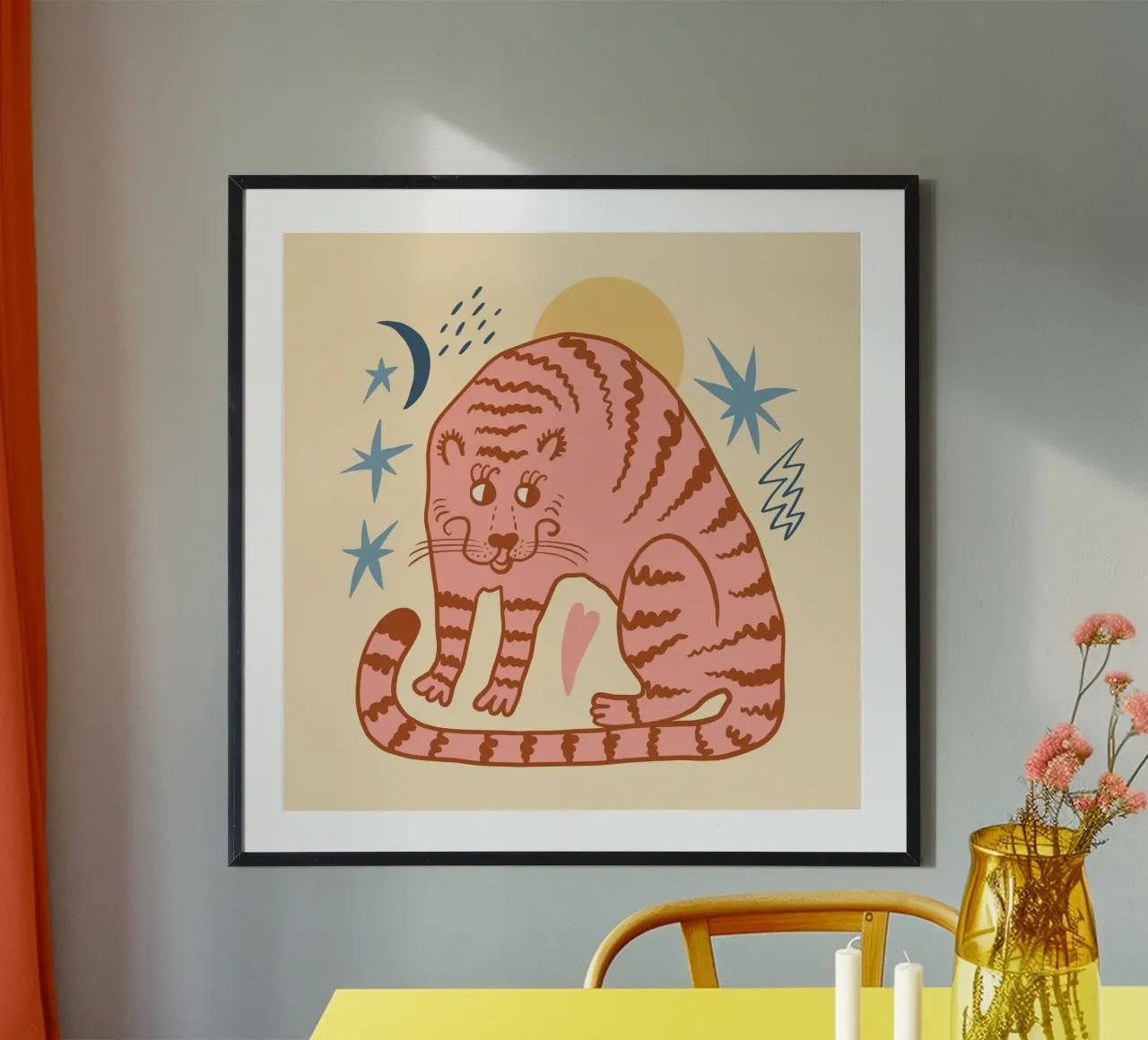 Tiny And Wild No 07 poster con telaio in alluminio da treechild