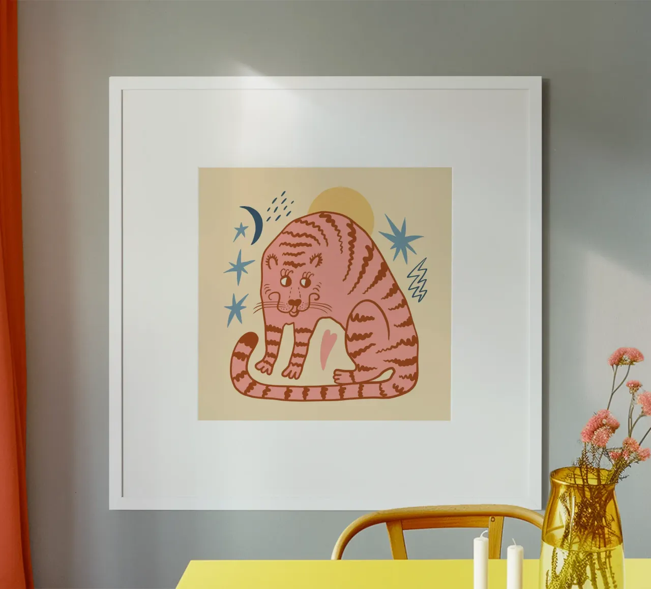 Tiny And Wild No 07 poster con telaio in alluminio da treechild