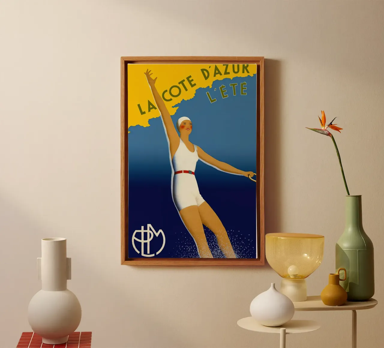 De Côte d'Azur in de zomer - Côte d'Azur canvas met Baklijst van MisteryMachine