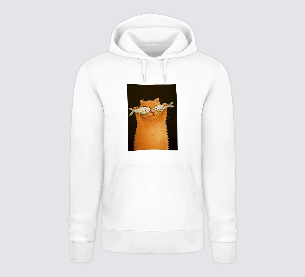 Gatto arancione con occhi di pesce felpa con cappuccio da 🥝 KIWI STORE
