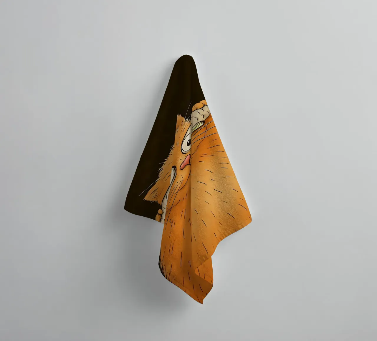 Orange Cat with Fish Eyes towel by 🥝 KIWI STORE