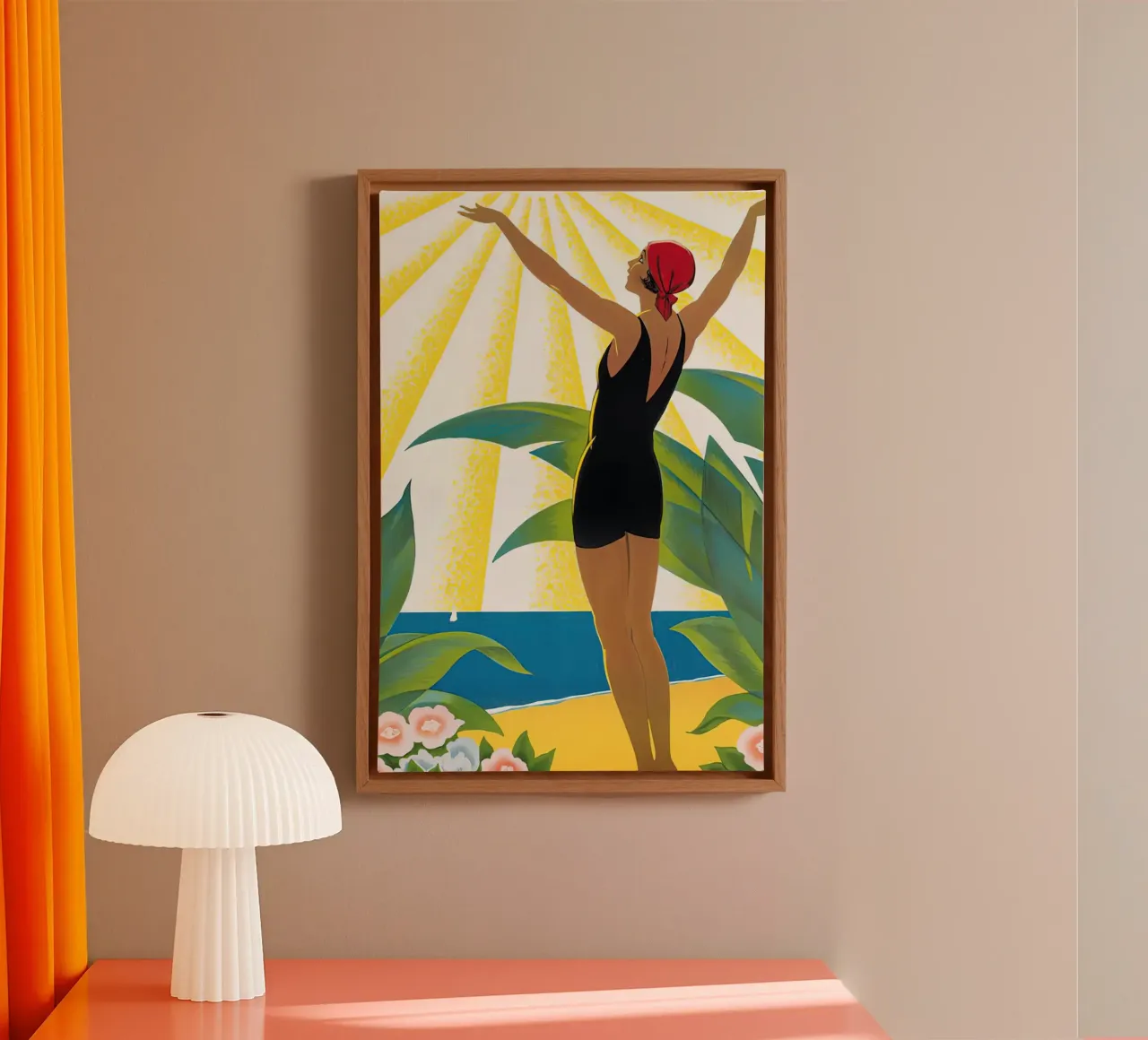 1931 Sur La Cote D'Azur Frankrijk Reizen canvas met Baklijst van MisteryMachine