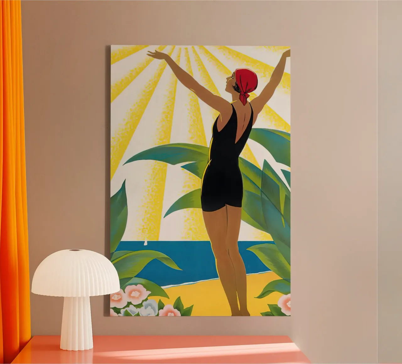 1931 Sur La Cote D'Azur Frankrijk Reizen canvas met Baklijst van MisteryMachine