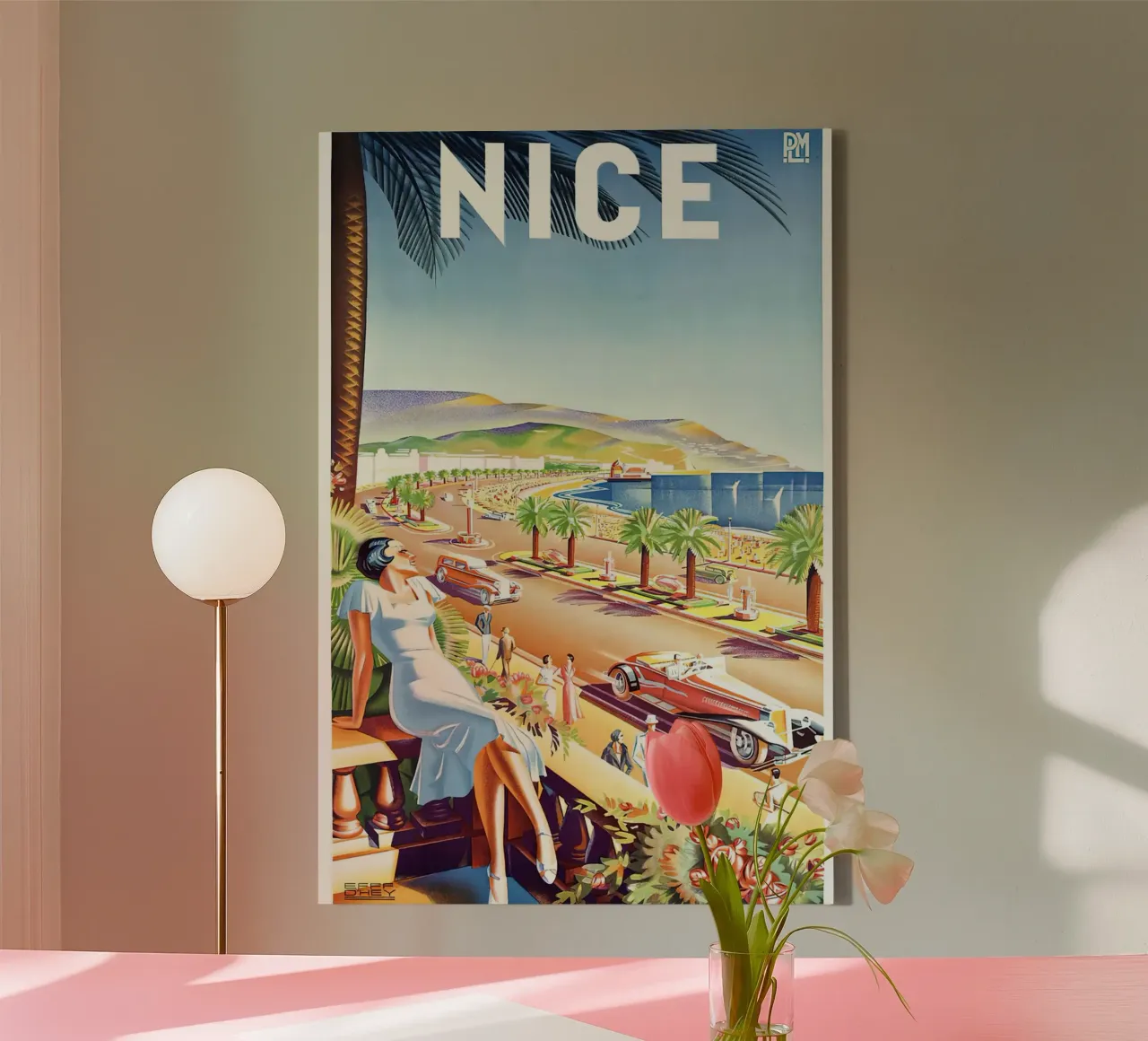 1935 Nice Frankrijk Reizen canvas met Baklijst van MisteryMachine