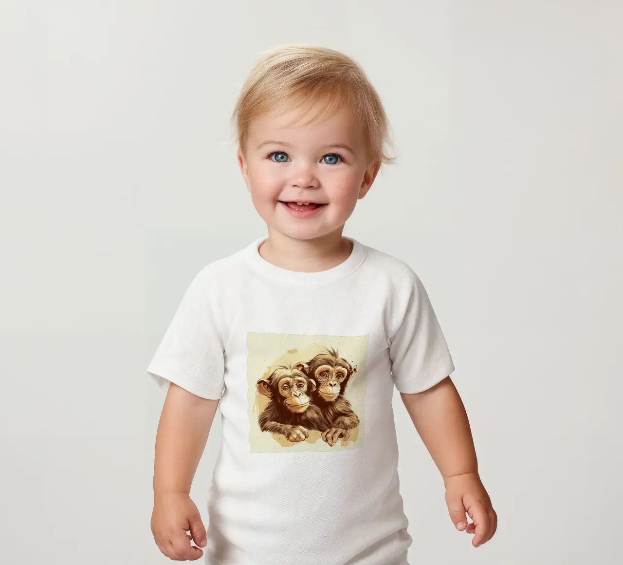 Retro Monkey Duo maglietta neonato da Funny Animals