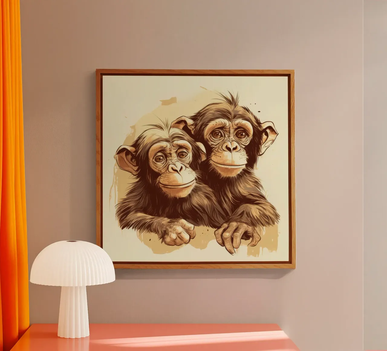 Retro Monkey Duo plexiglass da Funny Animals