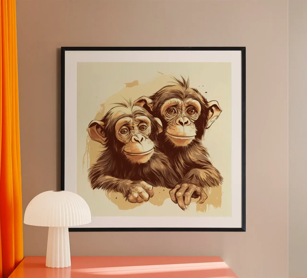 Retro Monkey Duo carta hahnemühle da Funny Animals