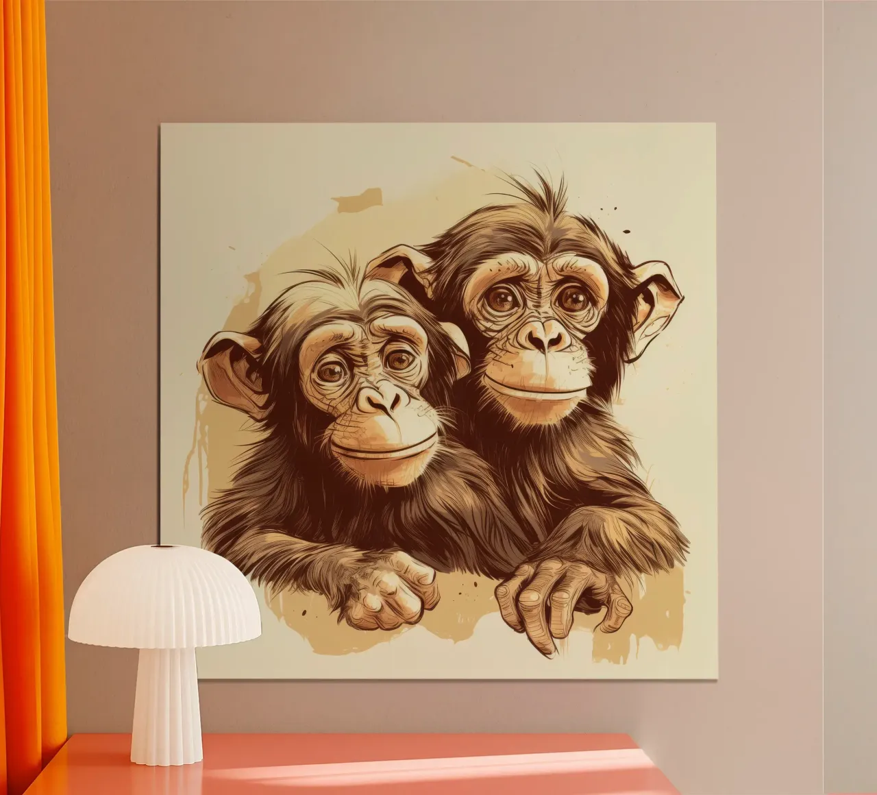 Retro Monkey Duo carta hahnemühle da Funny Animals