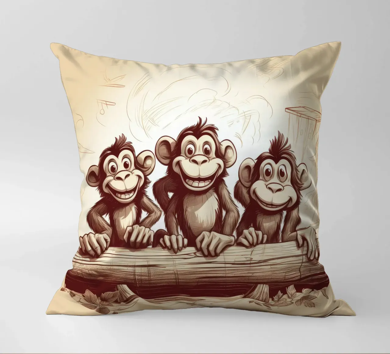Retro Monkey Gang cuscino da Funny Animals