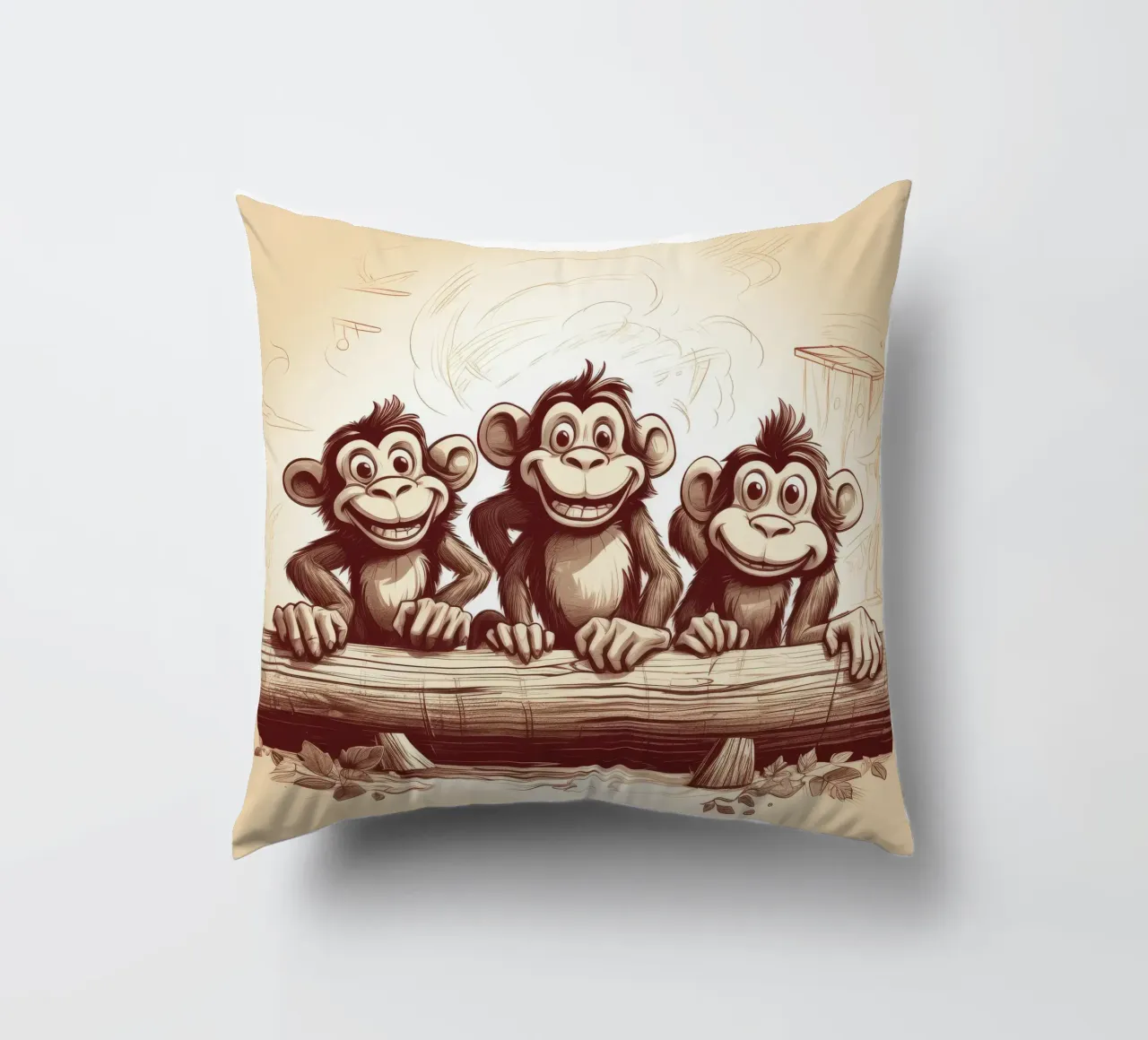 Retro Monkey Gang cuscino da Funny Animals