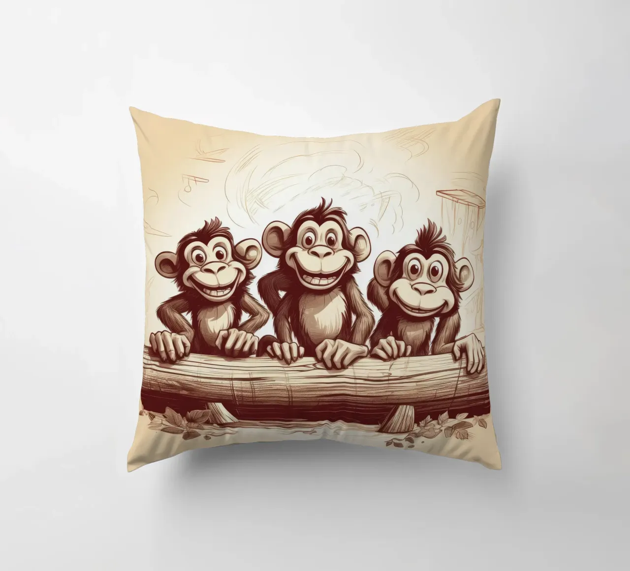Retro Monkey Gang cuscino da Funny Animals