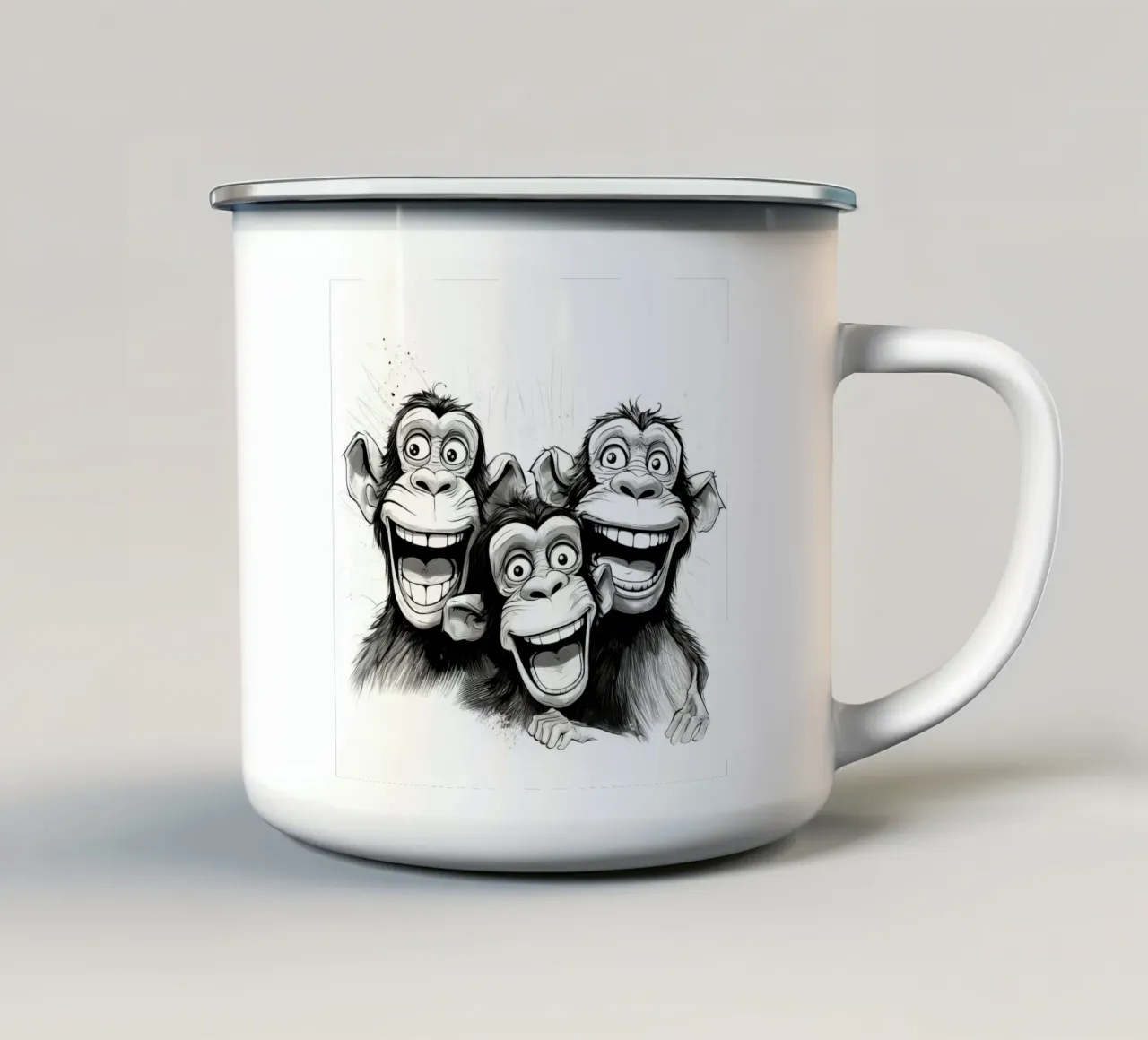 Retro Monkey Gang tazza in smalto da Funny Animals