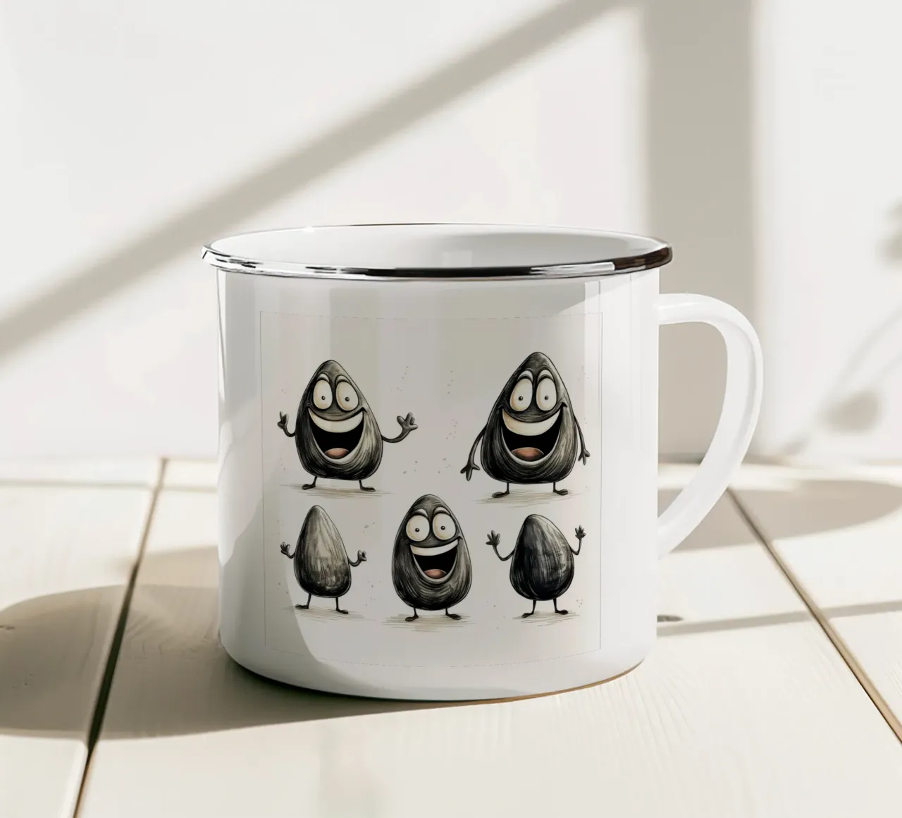 Gang di cozze retrò tazza in smalto da Funny Animals