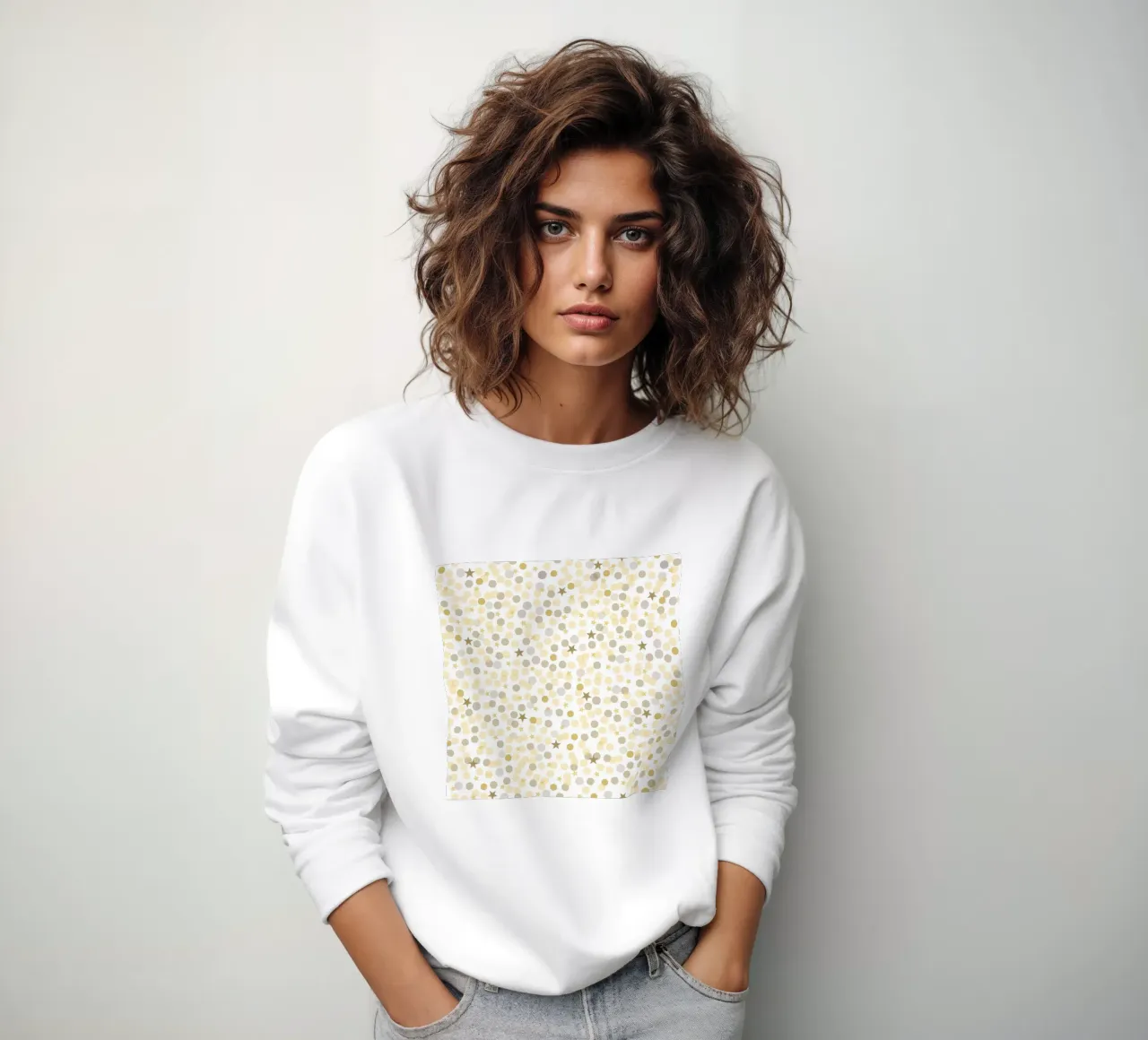 Cerchi e stelle in oro e colori metallici felpa da gulsengunel