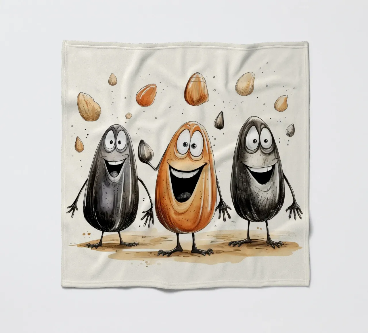 Retro Mussel Gang fleece blanket by Funny Animals