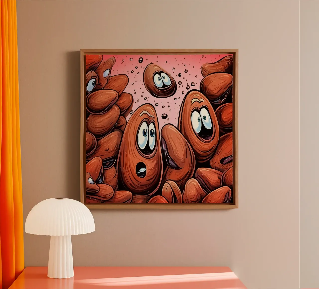 Retro Mosselbende canvas met Baklijst van Funny Animals