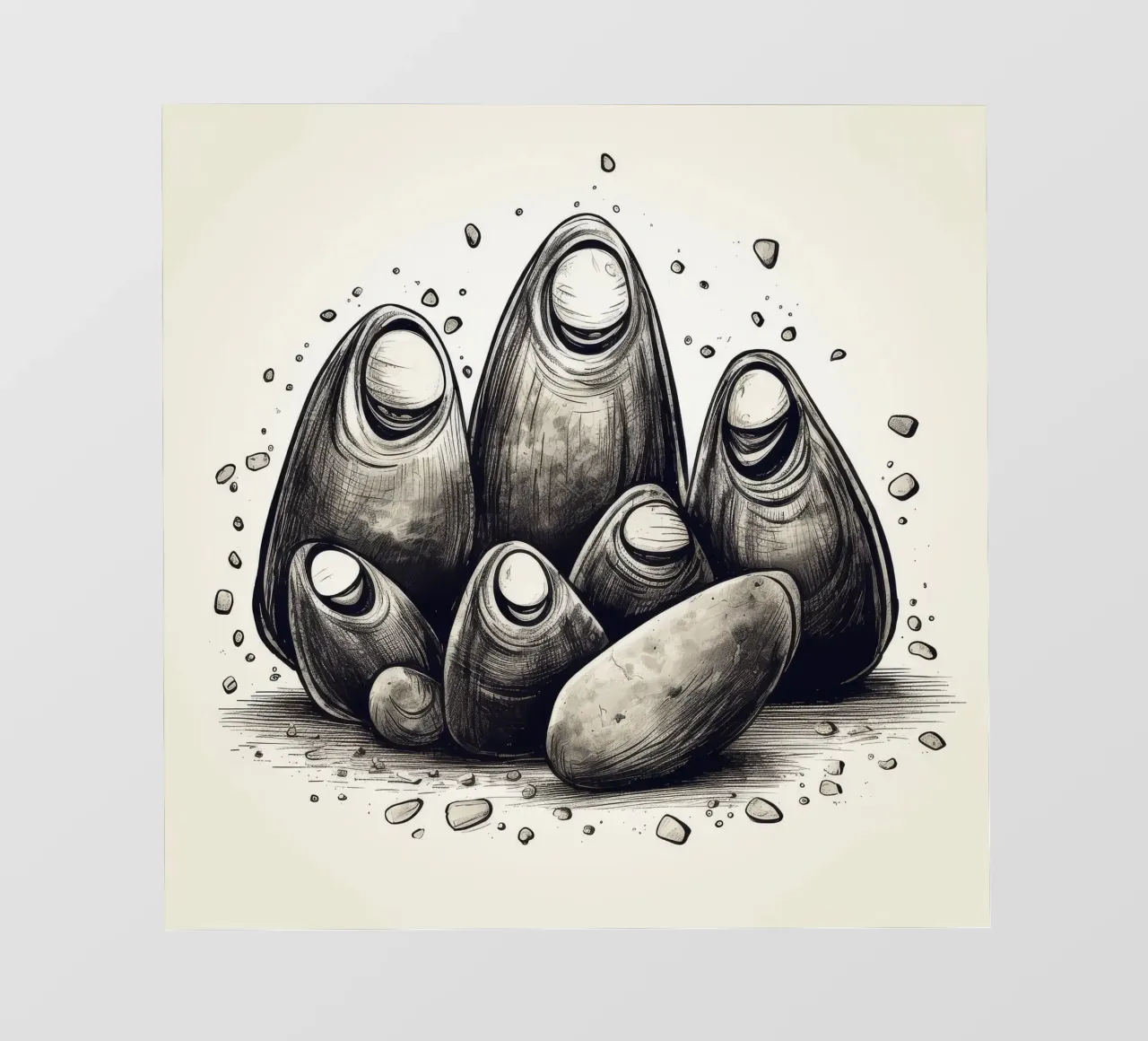 Retro Mussel Gang photo wallpaper by Funny Animals