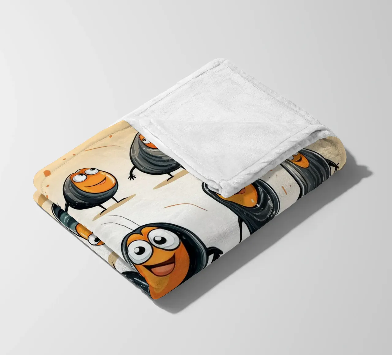Retro Mussel Gang fleece blanket by Funny Animals