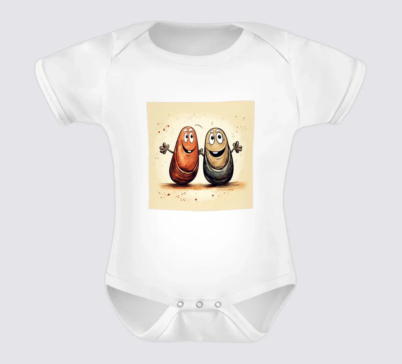 Retro Mussel Duo body neonato maniche corte da Funny Animals