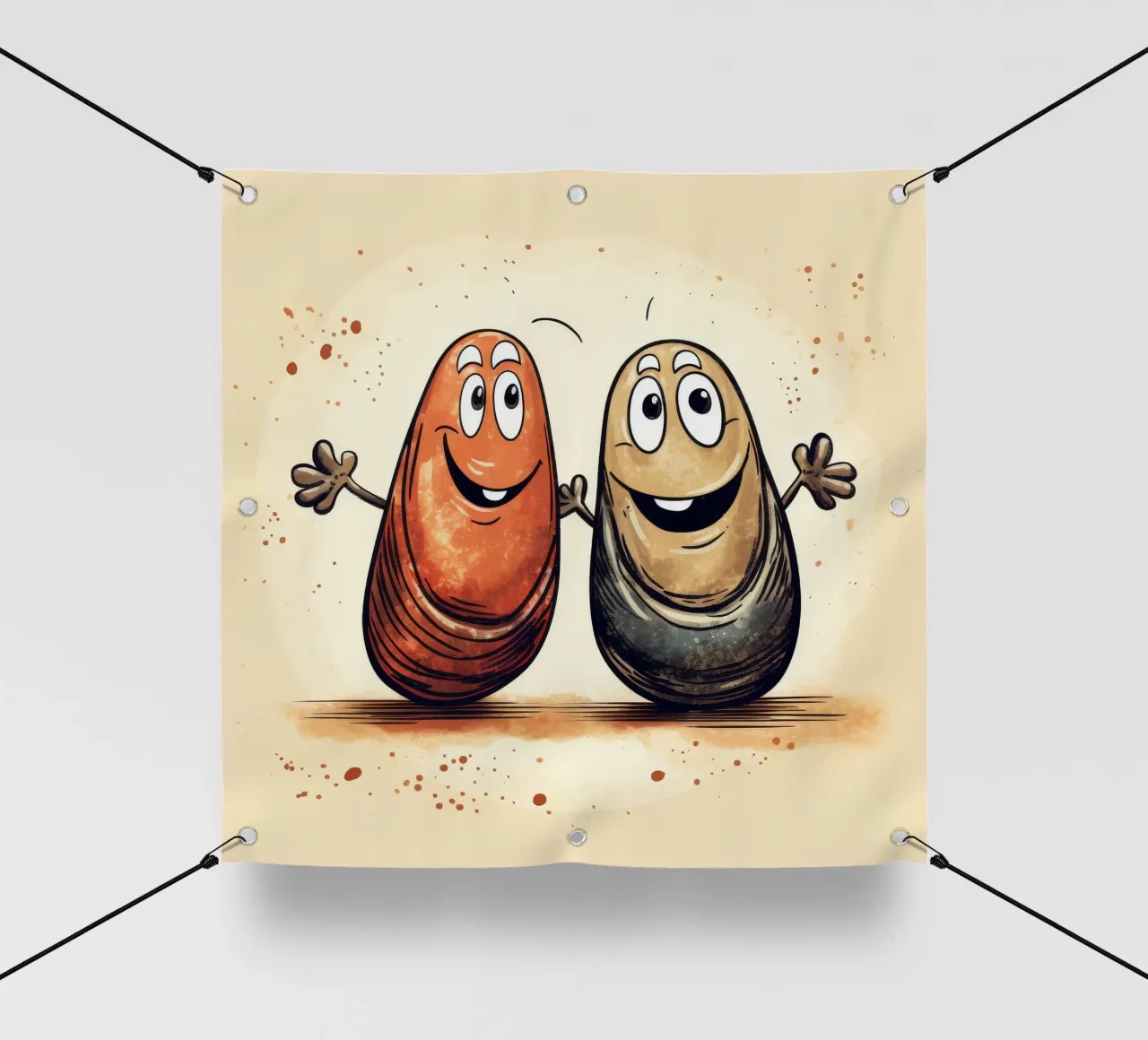 Retro Mussel Duo telo in pvc da Funny Animals