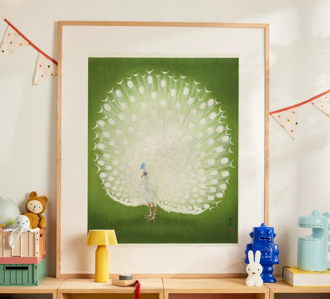"Pavone" (1925-1936) di Ohara Koson poster con telaio in alluminio da Classic Art Prints