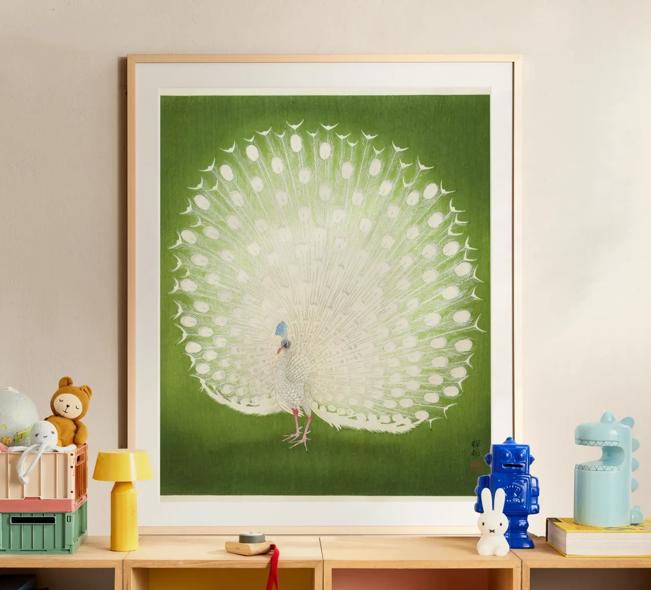 "Pavone" (1925-1936) di Ohara Koson poster con telaio in alluminio da Classic Art Prints