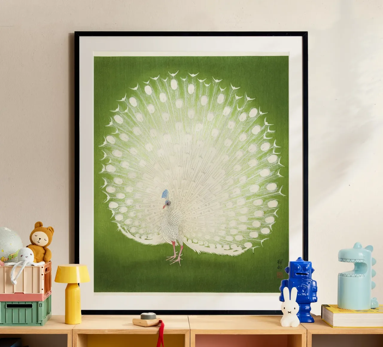 "Pavone" (1925-1936) di Ohara Koson poster con telaio in alluminio da Classic Art Prints